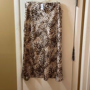 Animal Print MIDI Skirt